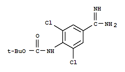 1-Boc-amino-4-carbamimidoyl-2,6-dichloro-benzene Structure,885270-19-9Structure