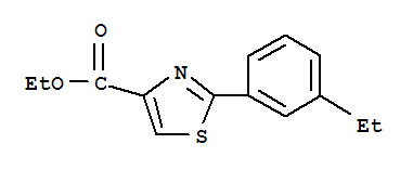 2-(3-乙基苯基)-噻唑-4-羧酸乙酯結(jié)構(gòu)式_885278-81-9結(jié)構(gòu)式