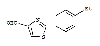 2-(4-乙基苯基)-噻唑-4-甲醛結(jié)構(gòu)式_885279-27-6結(jié)構(gòu)式