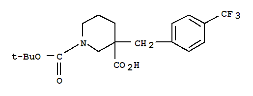 1-[(Tert-butyl)oxycarbonyl]-3-[4-(trifluoromethyl)benzyl]piperidine-3-carboxylic acid Structure,887344-24-3Structure