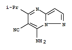 (9CI)-7-氨基-5-(1-甲基乙基)-吡唑并[1,5-a]嘧啶-6-甲腈結構式_893424-58-3結構式