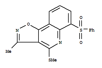 Isoxazolo[4,5-c]quinoline, 3-methyl-4-(methylthio)-6-(phenylsulfonyl)- Structure,899793-36-3Structure