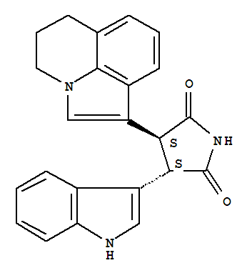 2,5-Pyrrolidinedione, 3-(5,6-dihydro-4H-pyrrolo[3,2,1-ij]quinolin-1-yl)-4-(1H-indol-3-yl)-, (3S,4S)- Structure,905854-03-7Structure