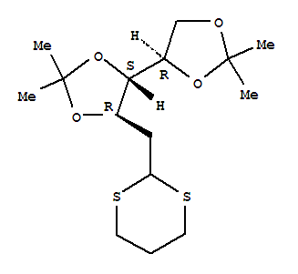 4-(2,2-Dimethyl-1,3-dioxolan-4-yl)-5-(1,3-dithian-2-ylmethyl)-2,2-dimethyl-1,3-dioxolane Structure,91294-64-3Structure