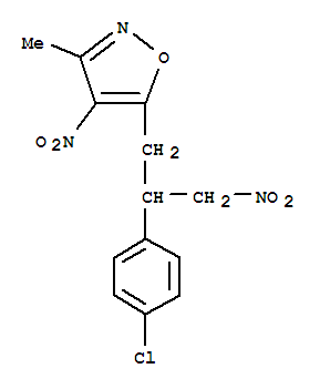 Isoxazole, 5-[2-(4-chlorophenyl)-3-nitropropyl]-3-methyl-4-nitro- Structure,929719-05-1Structure