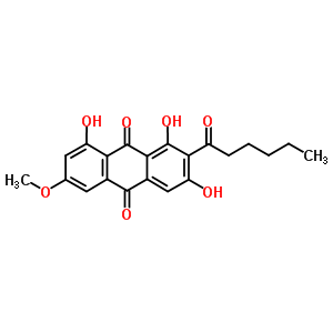 9,10-Anthracenedione,1,3,8-trihydroxy-6-methoxy-2-(1-oxohexyl)- Structure,10210-21-6Structure