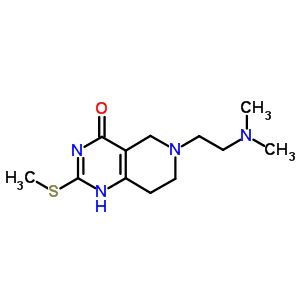 6-[2-(二甲基氨基)乙基]-5,6,7,8-四氫-2-(甲基硫代)-吡啶并[4,3-d]嘧啶-4(3H)-酮結(jié)構(gòu)式_1026-34-2結(jié)構(gòu)式