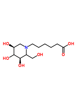 6-[3,4,5-Trihydroxy-2-(hydroxymethyl)-1-piperidinyl]hexanoic acid Structure,104154-10-1Structure