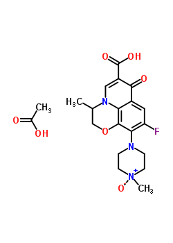 9-Fluoro-3-methyl-10-(4-methyl-4-oxido-1-piperazinyl)-7-oxo-2,3-dihydro-7h-[1,4]oxazino[2,3,4-ij]quinoline-6-carboxylic acid acetate (1:1) Structure,104721-52-0Structure