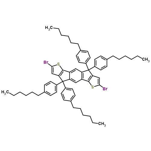 2,7-Dibromo-4,9-dihydro-4,4,9,9-tetrakis(4-hexylphenyl)-s-indaceno[1,2-b:5,6-b’]dithiophene Structure,1049034-71-0Structure