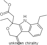 1,8-Diethyl-1,3,4,9-tetrahydro-4-oxo-pyrano[3,4-b]indole-1-acetic acid methyl ester Structure,111478-84-3Structure