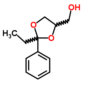 1,3-Dioxolane-4-methanol,2-ethyl-2-phenyl- Structure,1135-70-2Structure