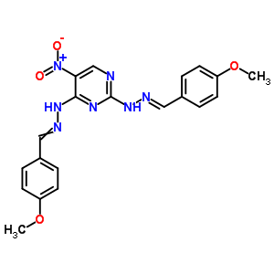 N,n-bis[(4-methoxyphenyl)methylideneamino]-5-nitro-pyrimidine-2,4-diamine Structure,1178-46-7Structure