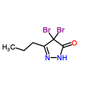 3H-pyrazol-3-one,4,4-dibromo-2,4-dihydro-5-propyl- Structure,13048-86-7Structure