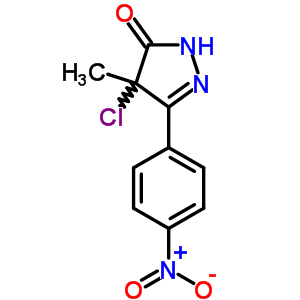 3H-pyrazol-3-one,4-chloro-2,4-dihydro-4-methyl-5-(4-nitrophenyl)- Structure,13051-12-2Structure