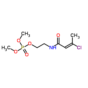 Phosphoric acid dimethyl 2-chloro-3-(ethylamino)-1-methyl-3-oxo-1-propenyl ester Structure,13171-22-7Structure