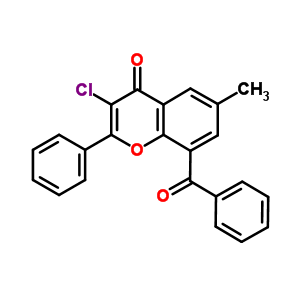 4H-1-benzopyran-4-one,8-benzoyl-3-chloro-6-methyl-2-phenyl- Structure,13179-04-9Structure