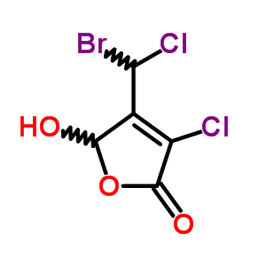 4-(Bromochloromethyl)-3-chloro-5-hydroxy-2(5h)-furanone Structure,132059-51-9Structure