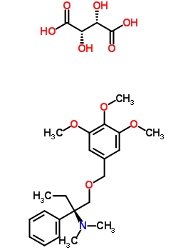 (2S,3S)-2,3-二羥基琥珀酸-(2R)-N,N-二甲基-2-苯基-1-[(3,4,5-三甲氧基芐基)氧基]-2-丁胺(1:1)結(jié)構(gòu)式_133267-27-3結(jié)構(gòu)式