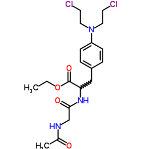 2-[(2-乙酰氨基乙?；?氨基]-3-[4-[雙(2-氯乙基)氨基]苯基]丙酸乙酯結(jié)構(gòu)式_13555-19-6結(jié)構(gòu)式