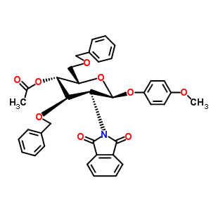 4-Methoxyphenyl 4-o-acetyl-3,6-di-o-benzyl-2-deoxy-2-phthalimido-beta-d-glucopyranoside Structure,140615-77-6Structure