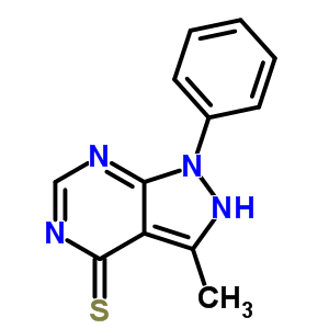 4H-pyrazolo[3,4-d]pyrimidine-4-thione,1,5-dihydro-3-methyl-1-phenyl- Structure,14246-99-2Structure