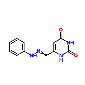 4-Pyrimidinecarboxaldehyde,1,2,3,6-tetrahydro-2,6-dioxo-, 4-(2-phenylhydrazone) Structure,14304-71-3Structure