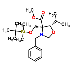 (4R,5S)-3-N-芐基-4-(叔-丁基二甲基硅烷基氧基甲基)-5-異丙基惡唑烷-4-羧酸甲酯結(jié)構(gòu)式_145451-93-0結(jié)構(gòu)式