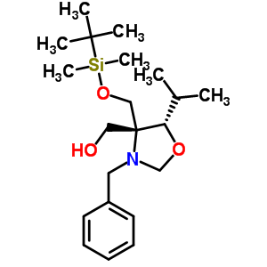 (4R,5S)-N-芐基-4-(t-丁基二甲基硅烷基氧基甲基)-4-羥基甲基-5-異丙基惡唑烷結構式_145452-01-3結構式