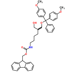 Carbamic acid, [6-[bis(4-methoxyphenyl)phenylmethoxy]-5-(hydroxymethyl)hexyl]-, 9H-fluoren-9-ylmethyl ester (9CI) Structure,147190-32-7Structure