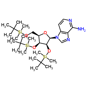 4-氨基-1-(2’,3’,5’-三-O-叔-丁基二甲基硅烷基-beta-D-呋喃核糖基)-咪唑并[4,5-a]吡啶結(jié)構(gòu)式_147212-86-0結(jié)構(gòu)式