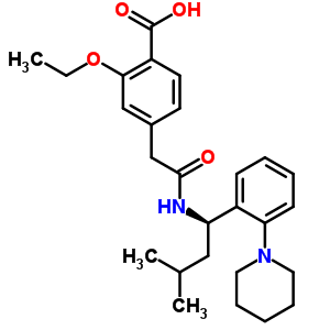 2-Ethoxy-4-[2-({3-Methyl-1-[2-(1-Piperidinyl)Phenyl]Butyl}Amino)-2-Oxoethyl]Benzoic Acid Structure,147852-26-4Structure