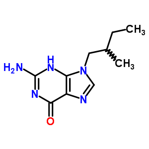 6H-purin-6-one,2-amino-1,9-dihydro-9-(2-methylbutyl)- Structure,14937-70-3Structure