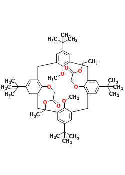 O(1),O(3)-雙(乙酸基甲基)-O(2),O(4)-二甲基對叔丁基杯芳烴結(jié)構(gòu)式_149775-71-3結(jié)構(gòu)式