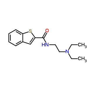 Benzo[b]thiophene-2-carboxamide,n-[2-(diethylamino)ethyl]-, hydrochloride (1:1) Structure,15272-95-4Structure