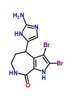 4-(2-氨基-1H-咪唑-4-基)-2,3-二溴-4,5,6,7-四氫吡咯并[2,3-c]氮雜卓-8(1H)-酮結(jié)構(gòu)式_154569-13-8結(jié)構(gòu)式