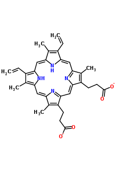 Hemin (Ferriprotoporphyrin IX chloride), min. Structure,15489-47-1Structure