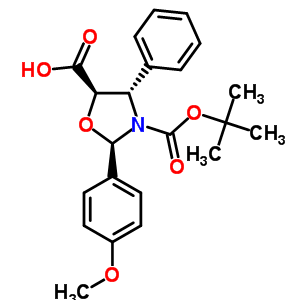 (2R,4s,5r)-3-n-boc-2-(4-methoxyphenyl)-4-phenyloxazolidine- 5-carboxylic acid Structure,155396-69-3Structure