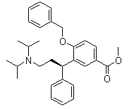 3-[(1R)-

3-[bis(1-methylethyl)amino]-1-phenylpropyl]-4-(phenylmethoxy)benzoic acid methyl ester Structure,156755-35-0Structure