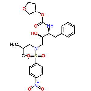 [(1S,2r)-3-[[(4-nitrophenyl)sulfonyl](2-methylpropyl)amino]-2-hydroxy-1-phenylmethyl)propyl]carbamic acid, (3s)-tetrahydro-3-furanyl ester Structure,160231-69-6Structure