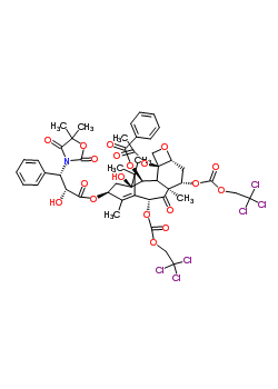 4-乙酰氧基-13-{[3-(5,5-二甲基-2,4-二氧代-1,3-惡唑烷-3-基)-2-羥基-3-苯基丙?；鵠氧基}-1-羥基-9-氧代-7,10-二{[(2,2,2-三氯乙氧基)羰基]氧基}-5,20-環(huán)氧紫杉-11-烯-2-基苯甲酸酯結(jié)構(gòu)式_160651-94-5結(jié)構(gòu)式