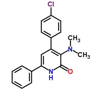 2(1H)-pyridinone,4-(4-chlorophenyl)-3-(dimethylamino)-6-phenyl- Structure,16607-19-5Structure