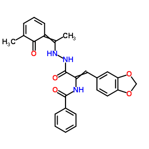 N-[2-benzo[1,3]dioxol-5-yl-1-[[1-(5-methyl-6-oxo-1-cyclohexa-2,4-dienylidene)ethylamino]carbamoyl]ethenyl]benzamide Structure,17178-84-6Structure