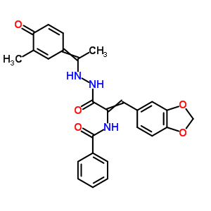 N-[2-benzo[1,3]dioxol-5-yl-1-[[1-(3-methyl-4-oxo-1-cyclohexa-2,5-dienylidene)ethylamino]carbamoyl]ethenyl]benzamide Structure,17178-85-7Structure