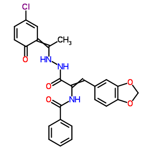 3-(1,3-苯并二氧雜環(huán)戊烯-5-基)-2-(苯甲?；被?-2-丙酸 2-[1-(5-氯-2-羥基苯基)亞乙基]肼結(jié)構(gòu)式_17178-86-8結(jié)構(gòu)式