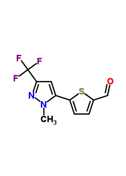 2-[1-Methyl-3-(trifluoromethyl)pyrazol-5-yl]-thiophene-5-carboxaldehyde Structure,175202-94-5Structure