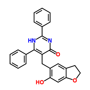 4(3H)-pyrimidinone,5-[(2,3-dihydro-6-hydroxy-5-benzofuranyl)methyl]-2,6-diphenyl- Structure,18006-91-2Structure