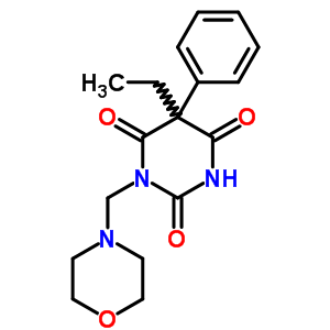 Barbituric acid, 5-ethyl-1-(morpholinomethyl)-5-phenyl- Structure,18009-29-5Structure