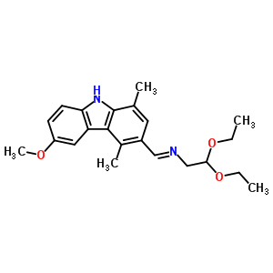 N-(2,2-diethoxyethyl)-1-(6-methoxy-1,4-dimethyl-9h-carbazol-3-yl)methanimine Structure,18073-24-0Structure