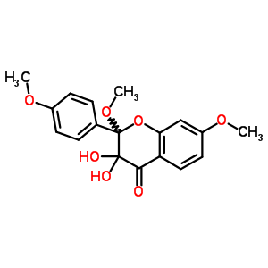 3,3-Dihydroxy-2,7-dimethoxy-2-(4-methoxyphenyl)chroman-4-one Structure,1808-01-1Structure